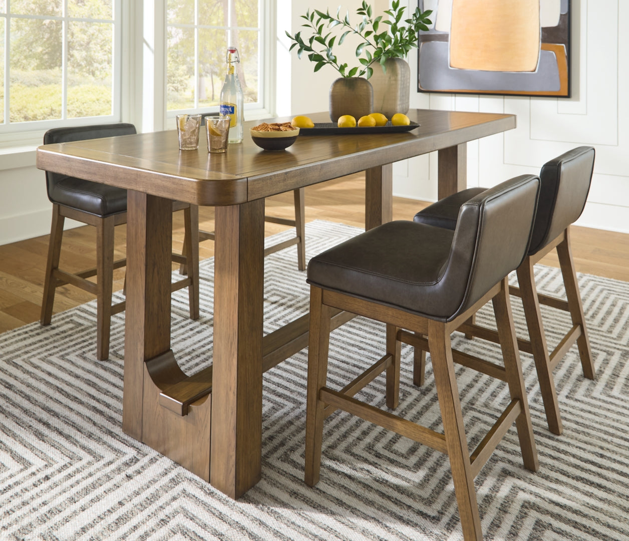 Cabalynn Counter Height Dining Table and Barstools