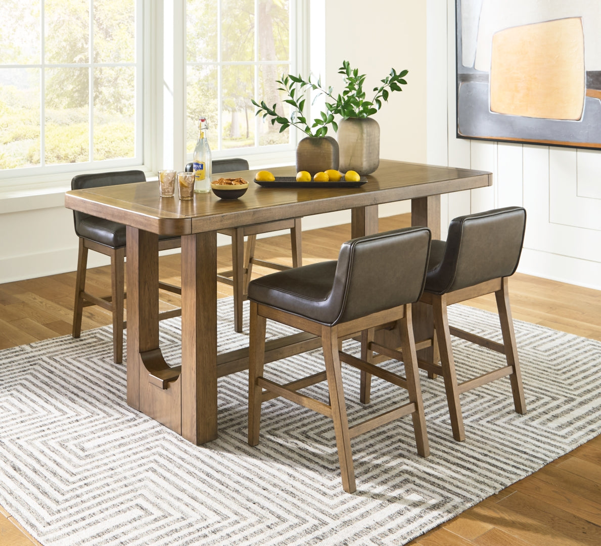 Cabalynn Counter Height Dining Table and Barstools