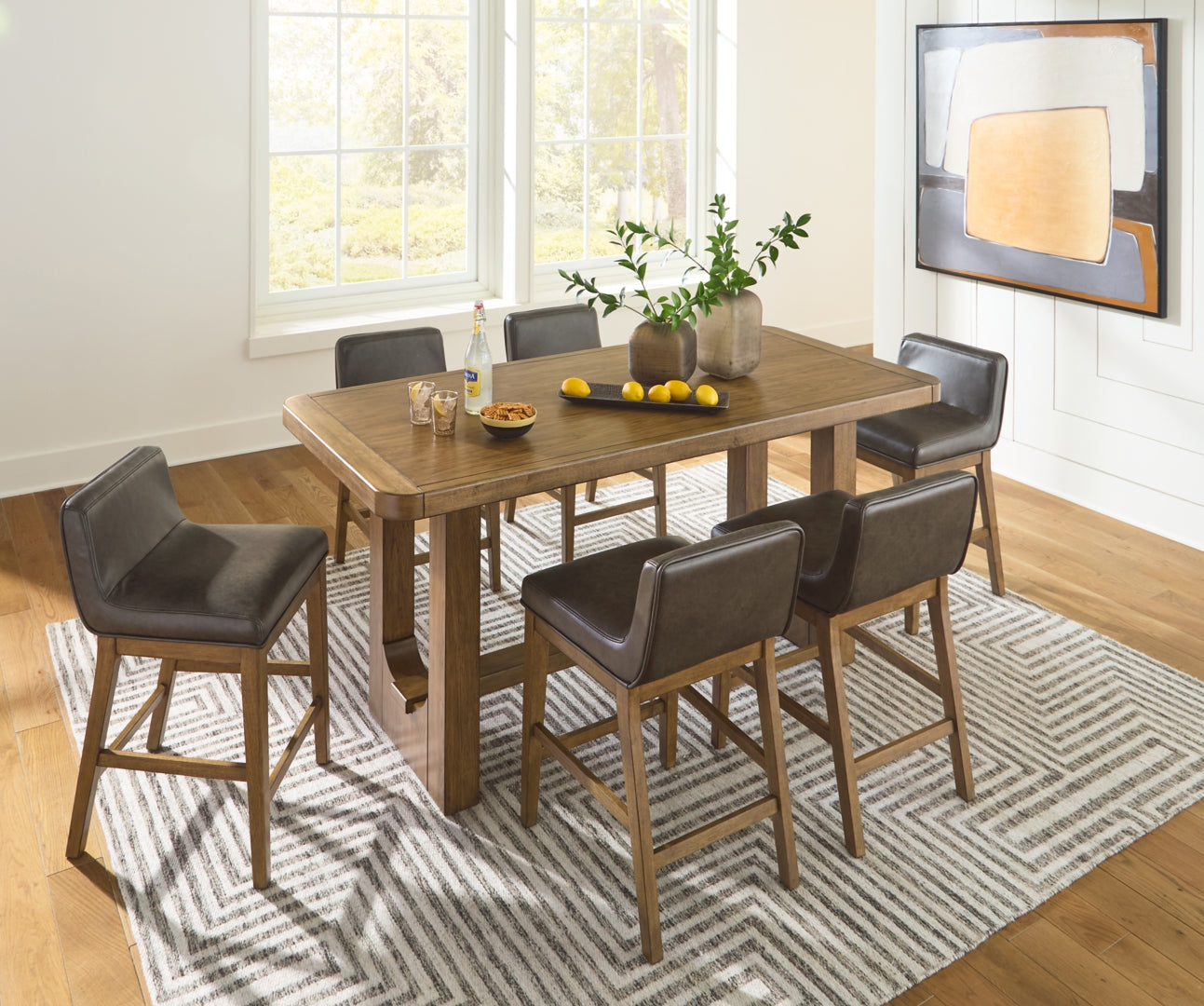 Cabalynn Counter Height Dining Table and Barstools