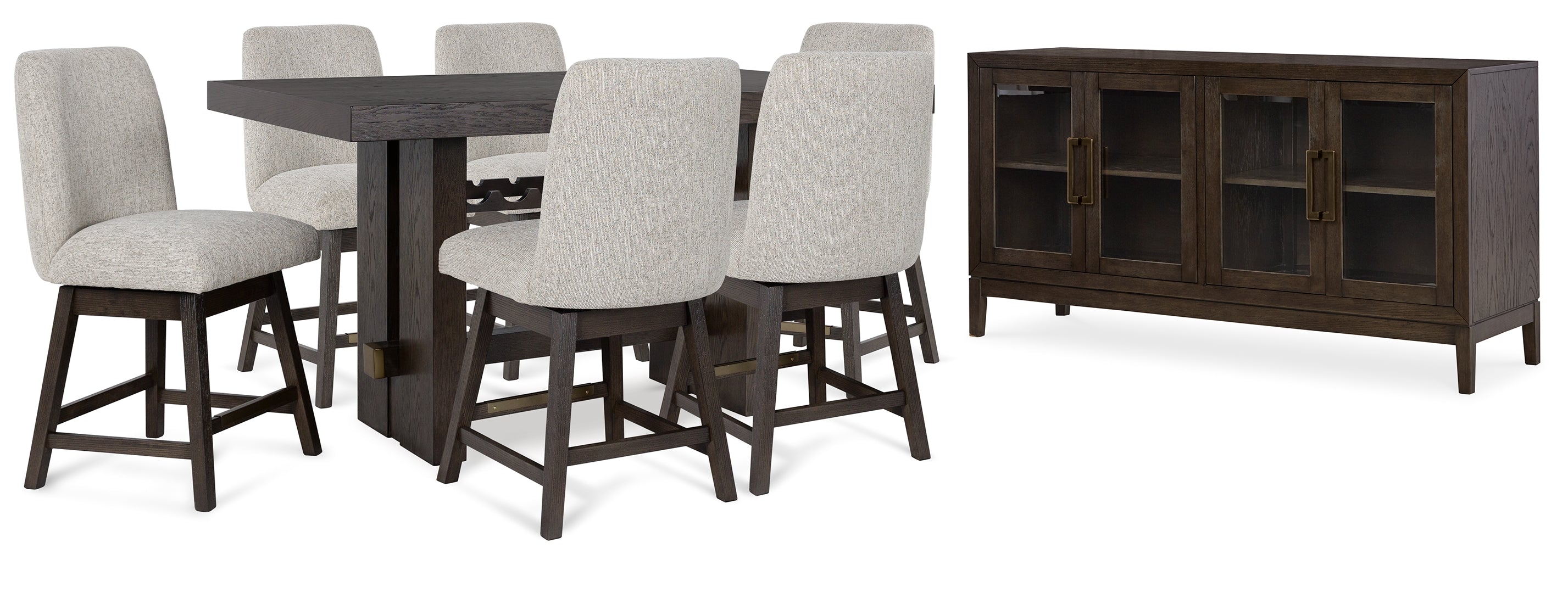 Burkhaus Counter Height Dining Table and 4 Barstools with Storage