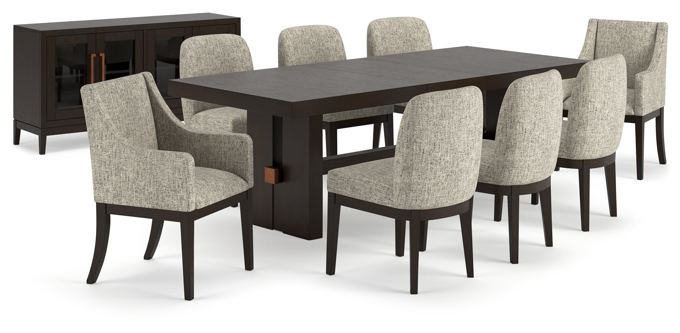 Burkhaus Dining Table and 8 Chairs with Storage