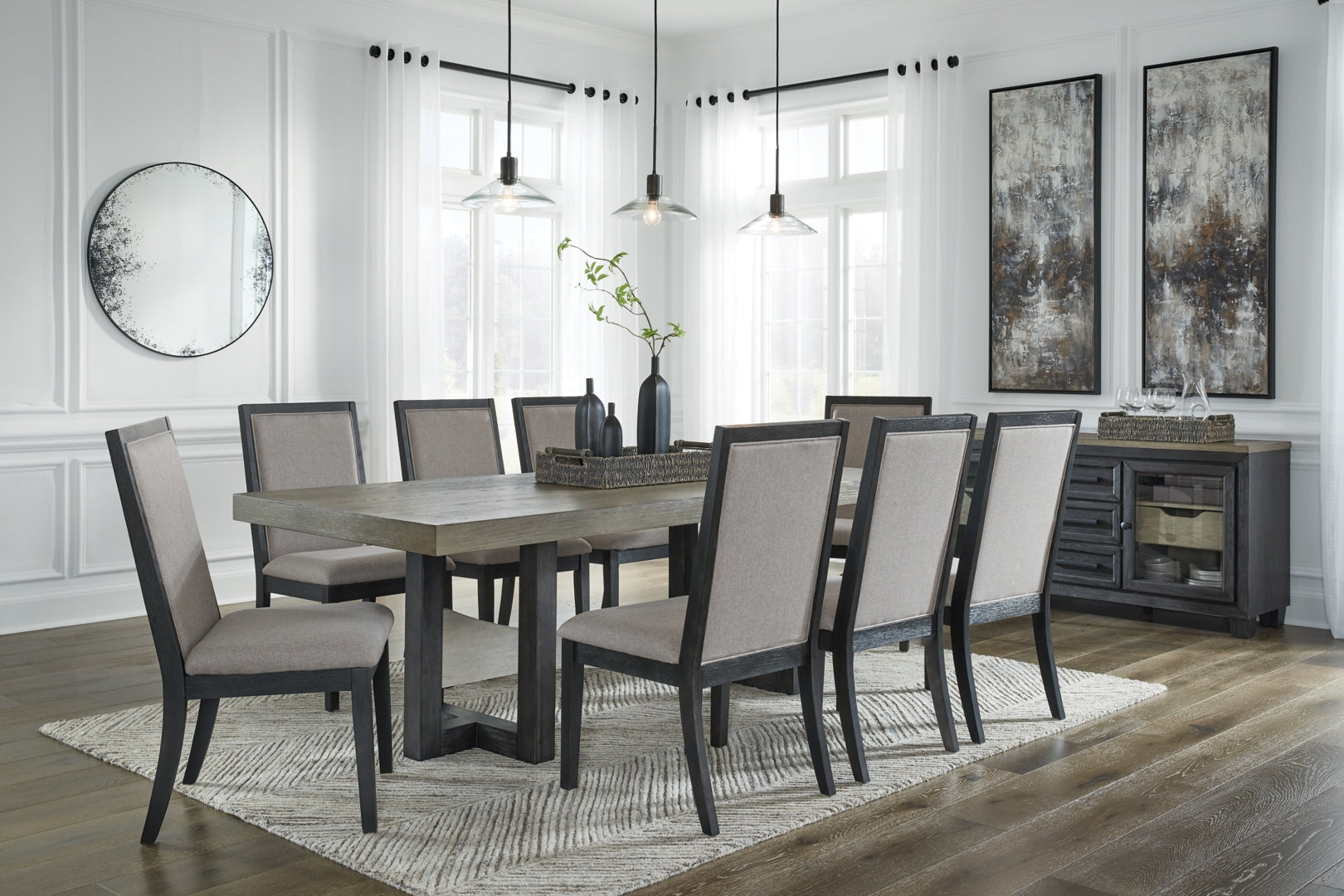 Foyland Dining Table and 8 Chairs