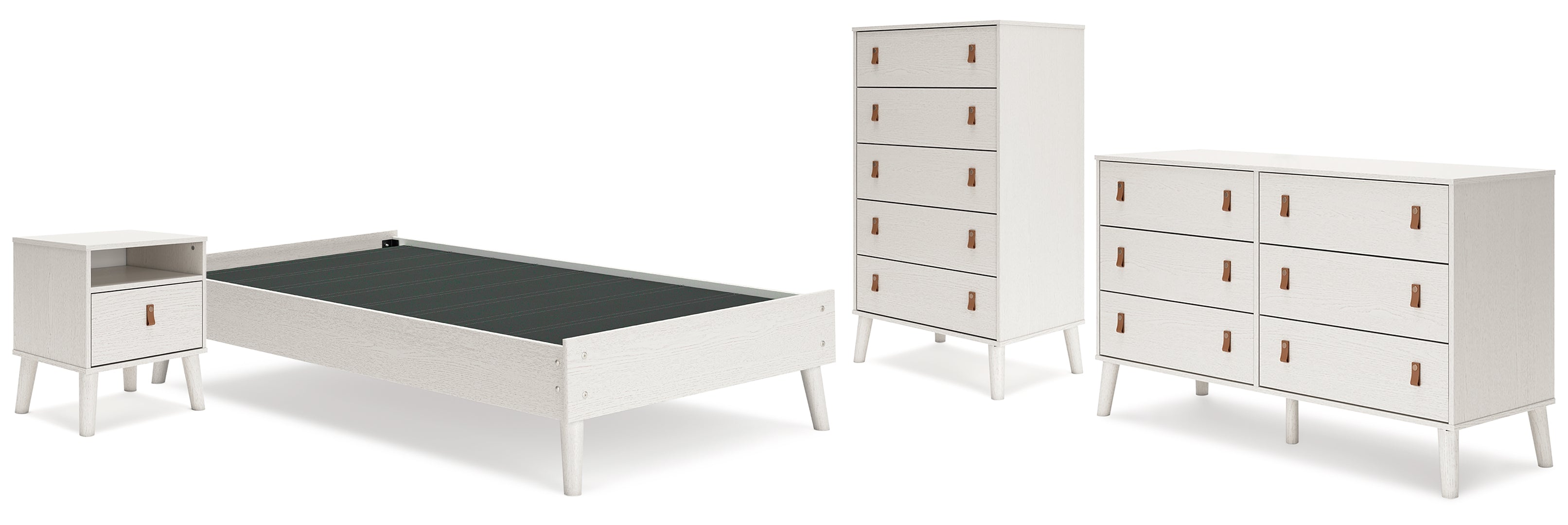 Aprilyn Twin Platform Bed with Dresser, Chest and Nightstand