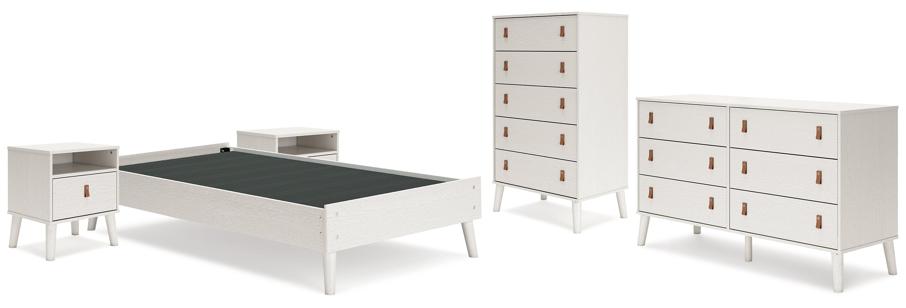 Aprilyn Twin Platform Bed with Dresser, Chest and 2 Nightstands