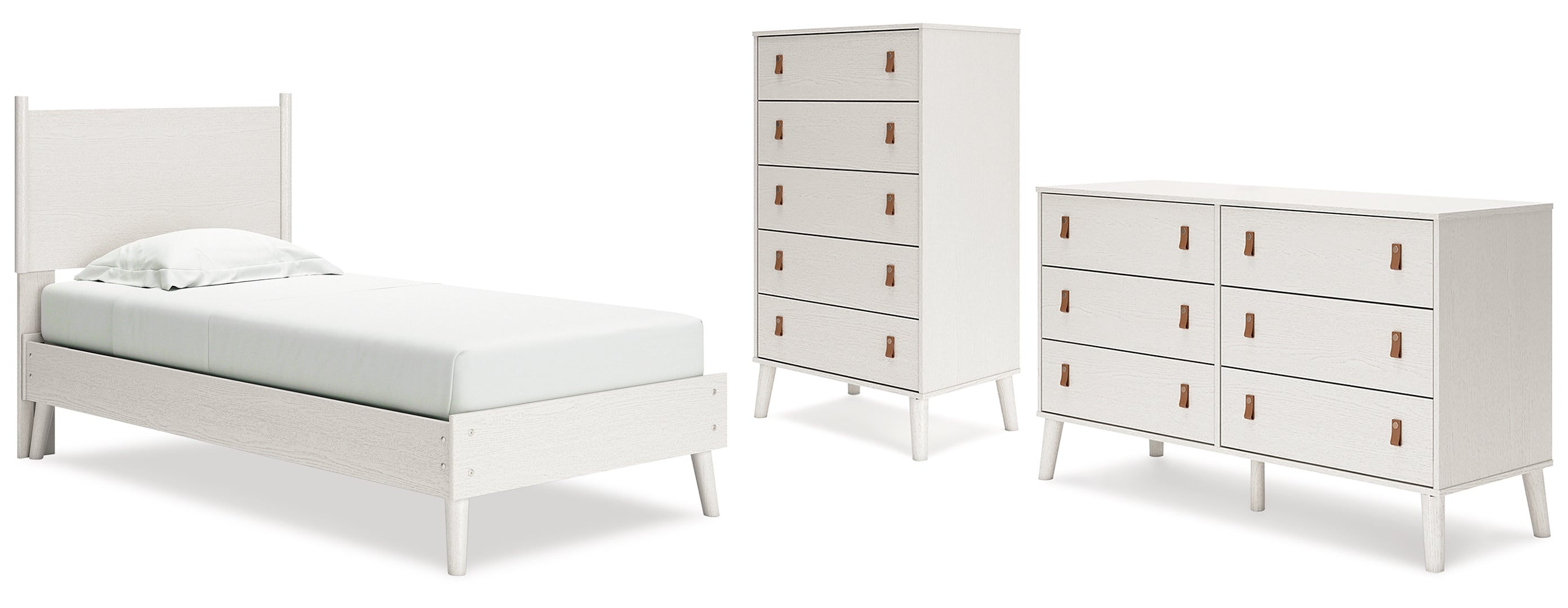 Aprilyn Twin Panel Bed with Dresser and Chest