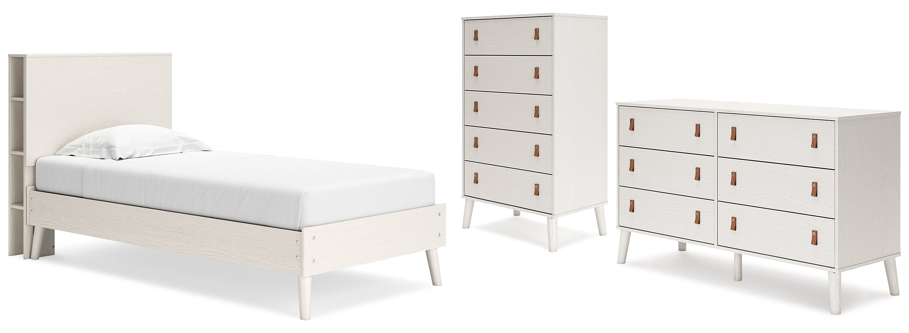 Aprilyn Twin Bookcase Bed with Dresser and Chest