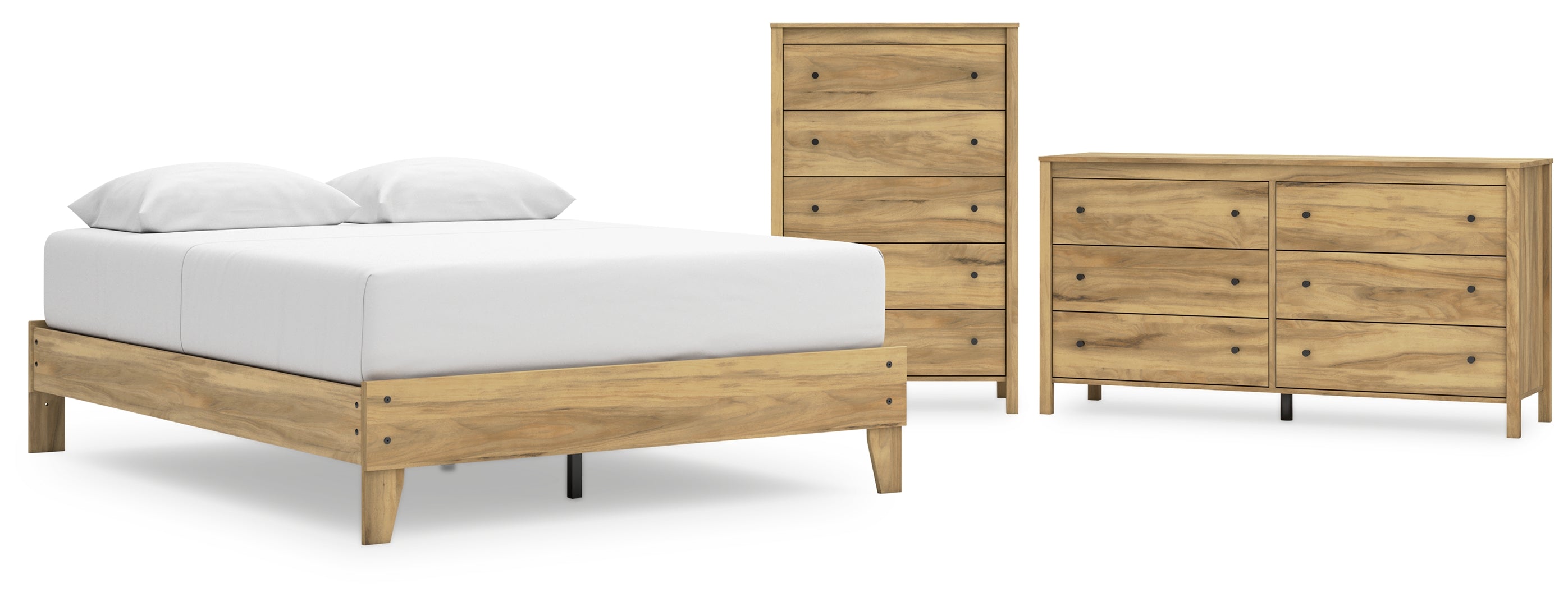 Bermacy Queen Platform Bed with Dresser and Chest