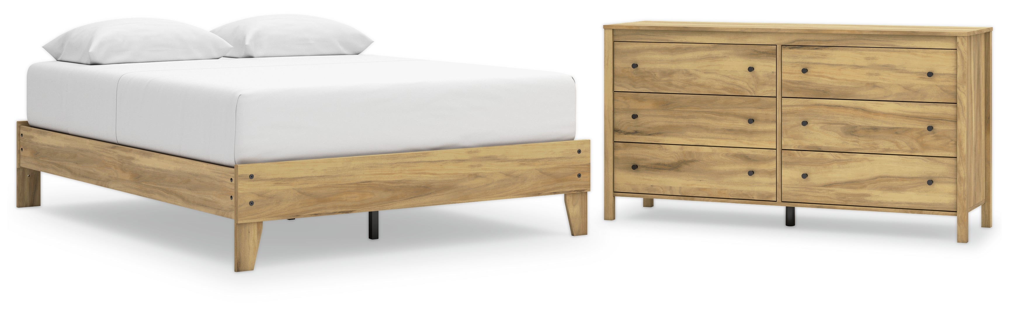 Bermacy Queen Platform Bed with Dresser