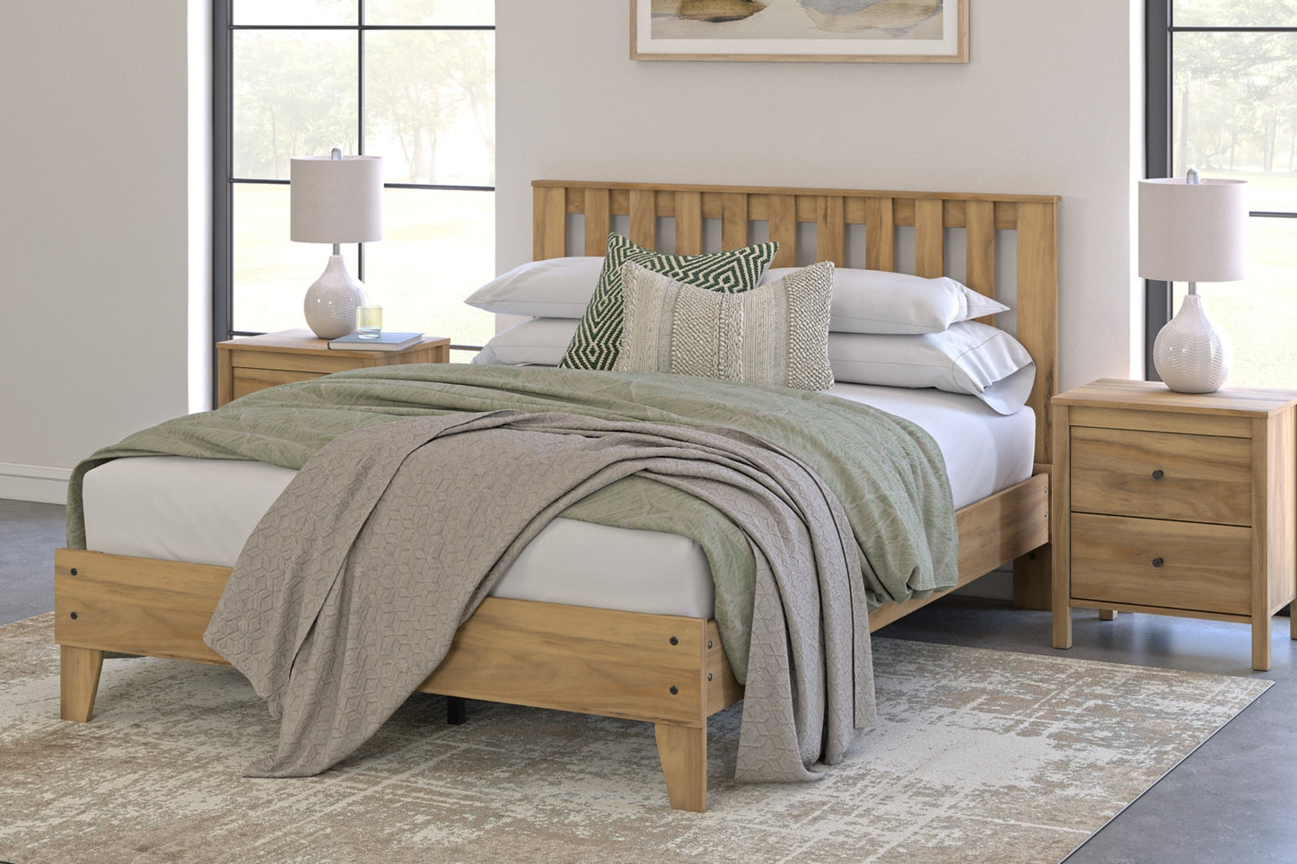 Bermacy Queen Platform Panel Bed