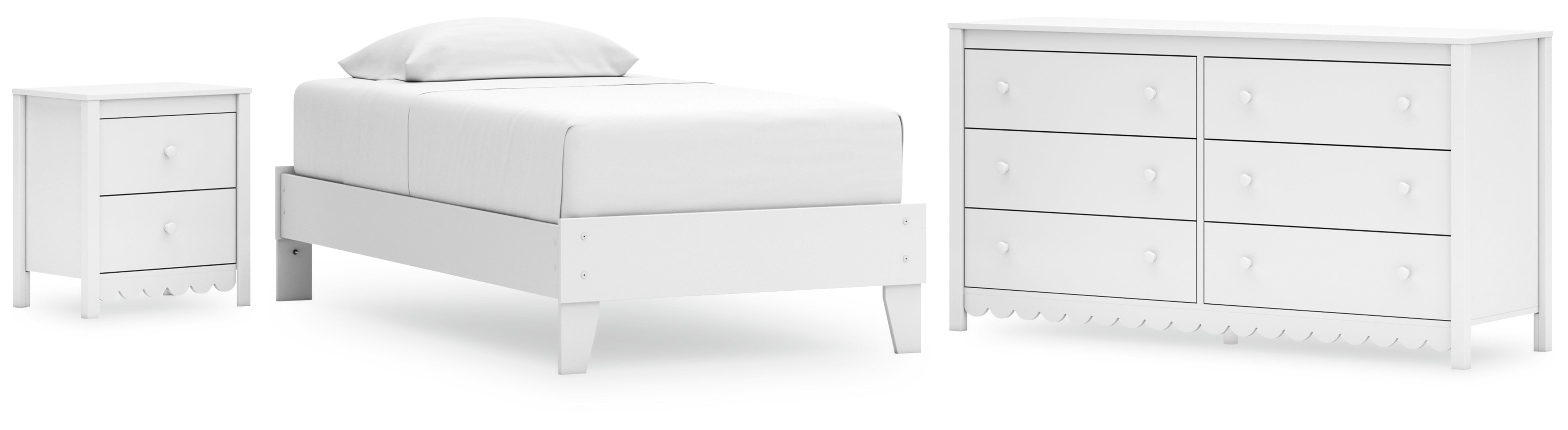 Hallityn Twin Platform Bed with Dresser and Nightstand