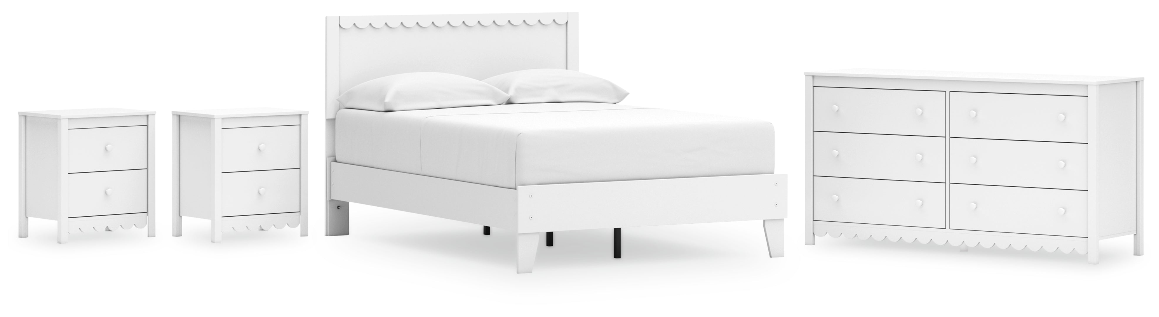 Hallityn Full Panel Platform Bed with Dresser and 2 Nightstands