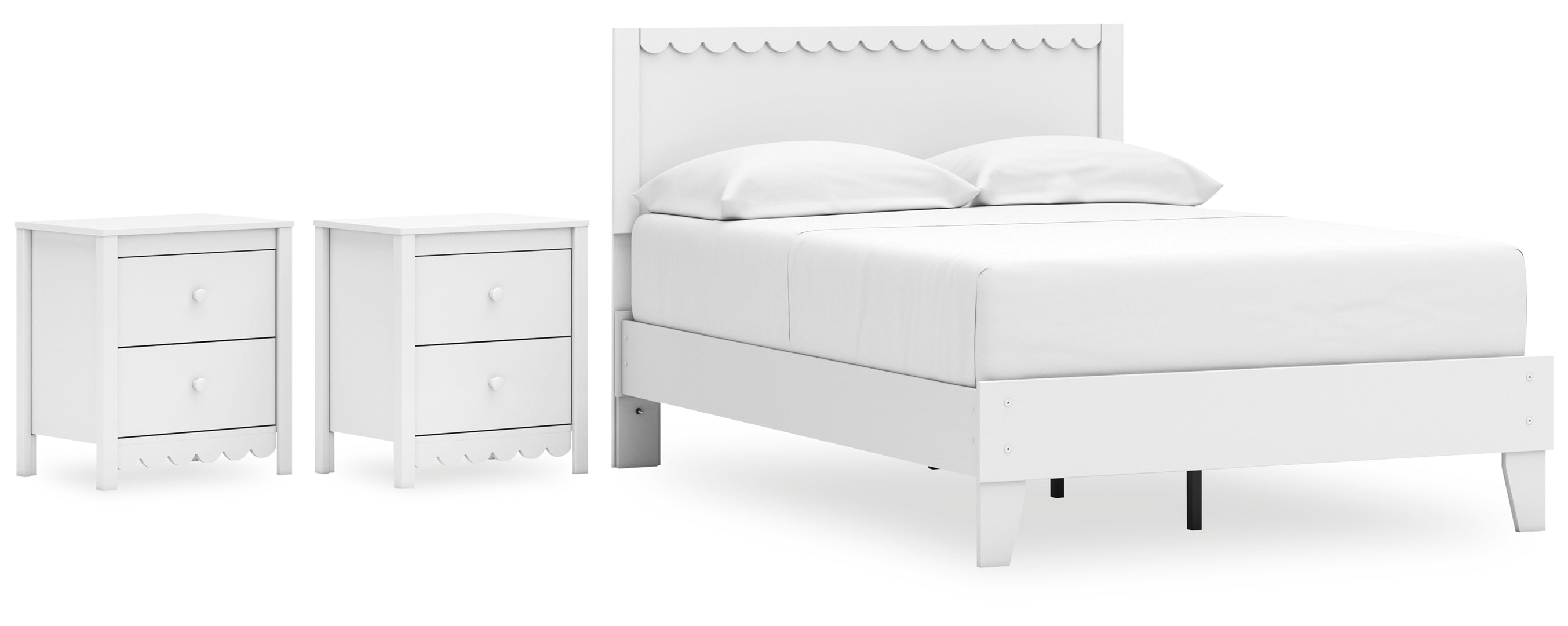 Hallityn Full Panel Platform Bed with 2 Nightstands