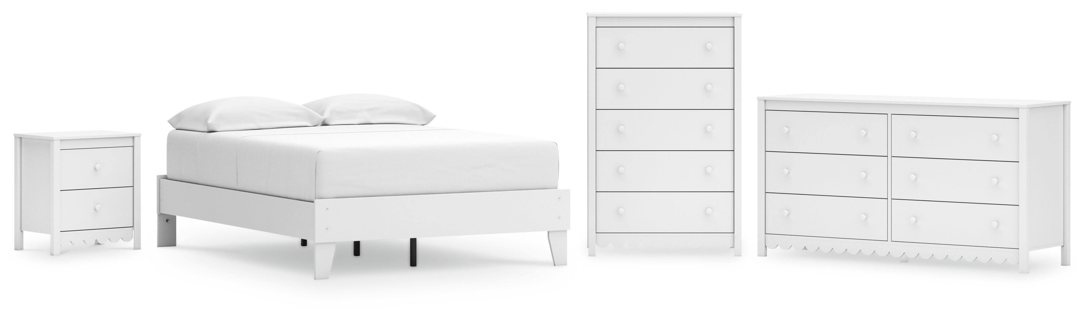 Hallityn Full Platform Bed with Dresser and Nightstand