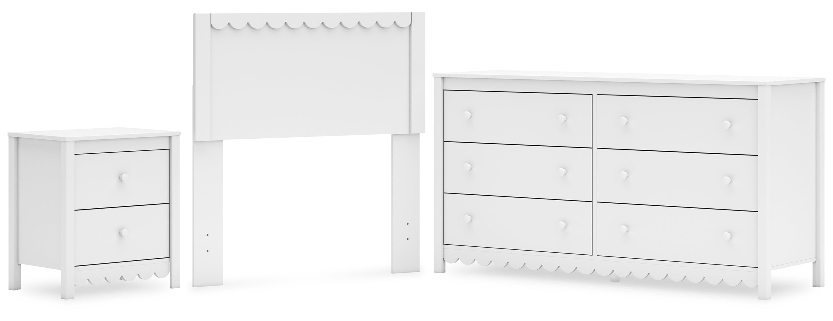 Hallityn Twin Panel Headboard with Dresser and Nightstand