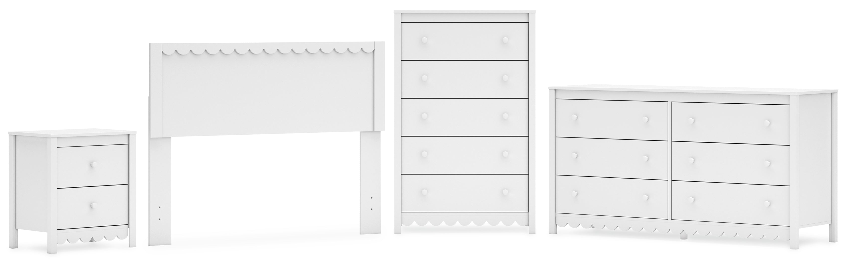 Hallityn Full Panel Headboard with Dresser, Chest and Nightstand