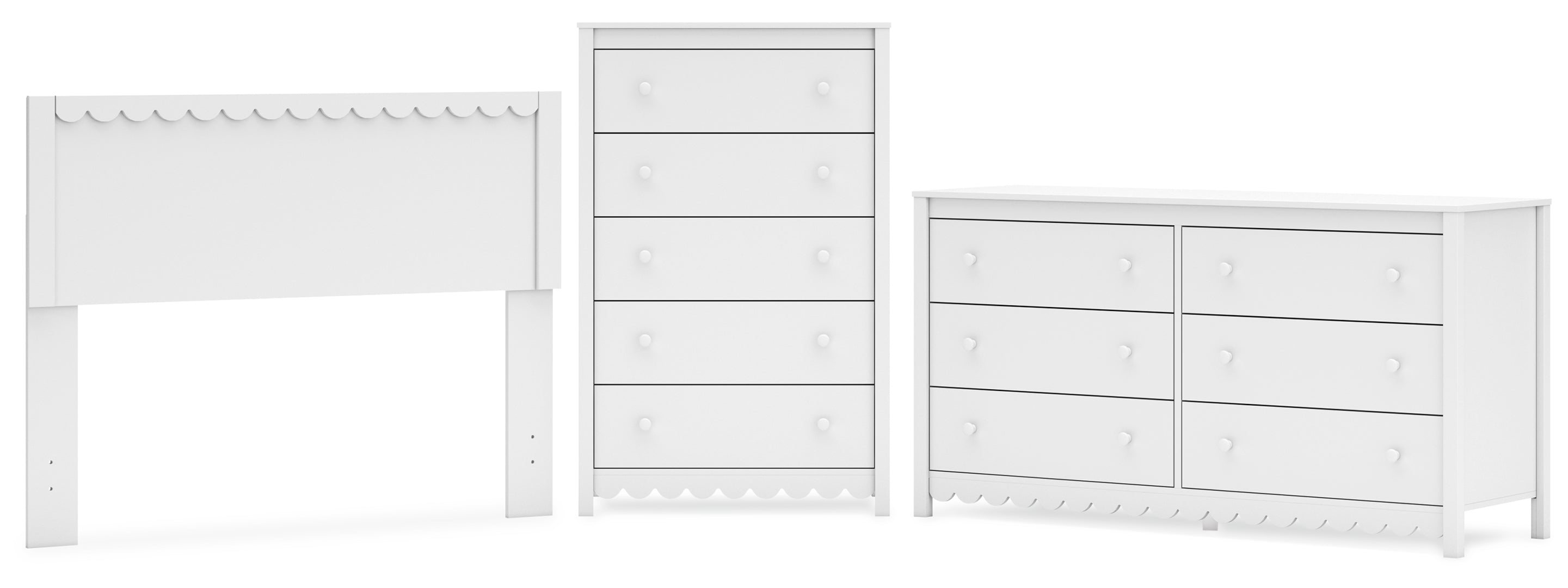 Hallityn Full Panel Headboard with Dresser and Chest