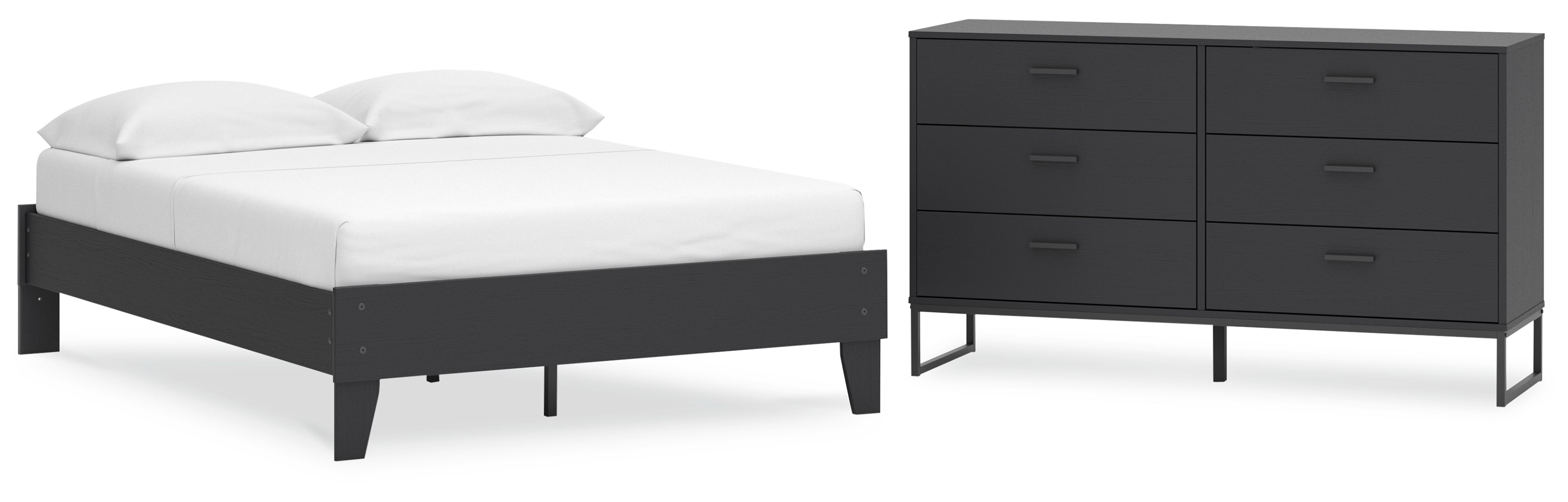 Socalle Full Platform Bed with Dresser Grey