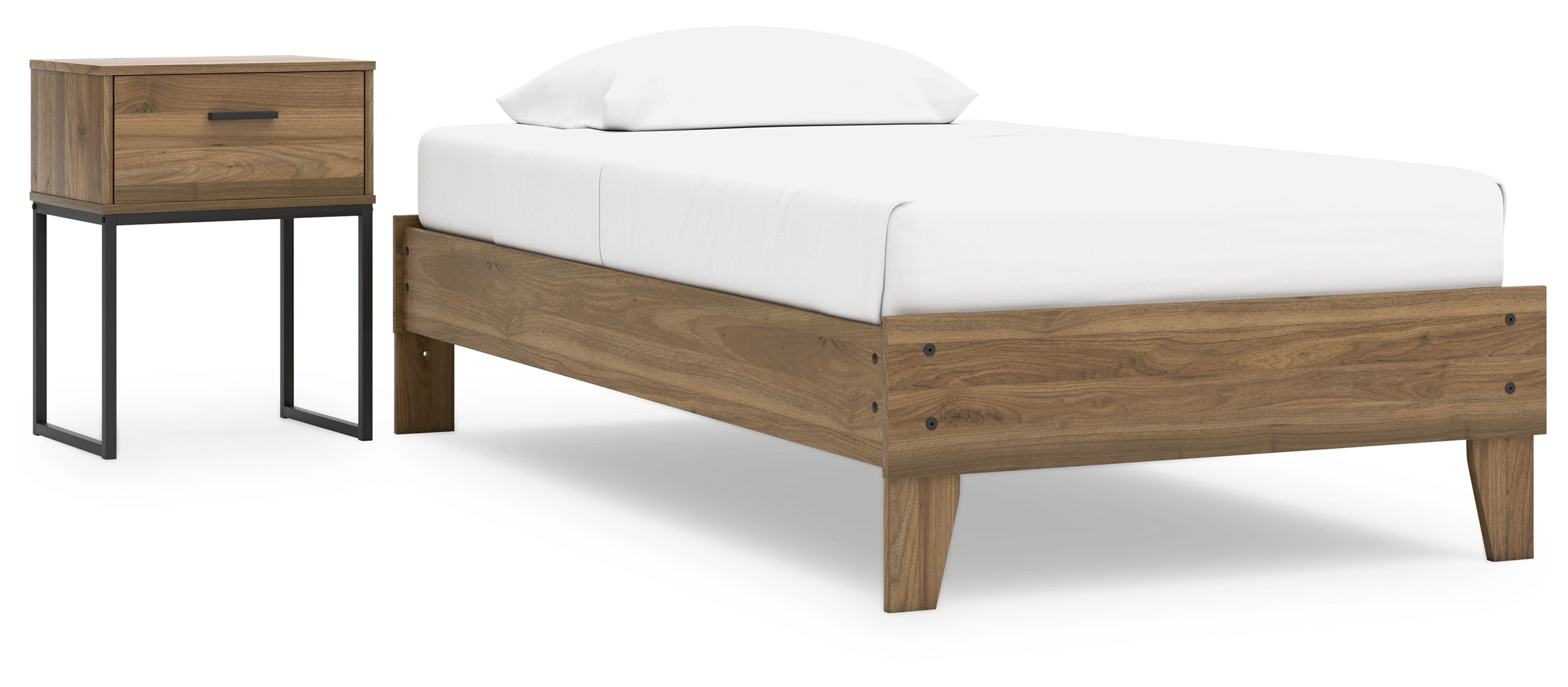 Deanlow Twin Platform Bed with Nightstand