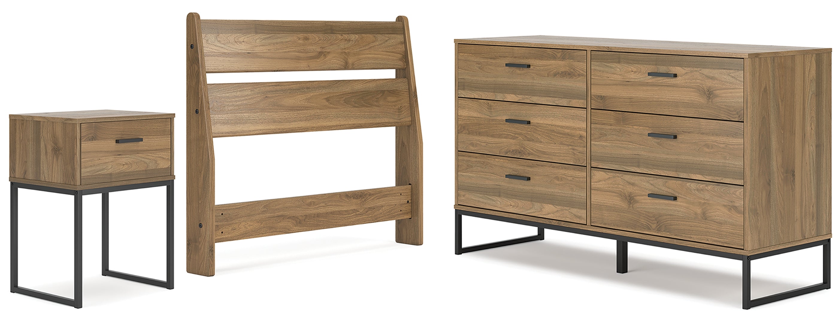 Deanlow Twin Panel Headboard with Dresser and Nightstand