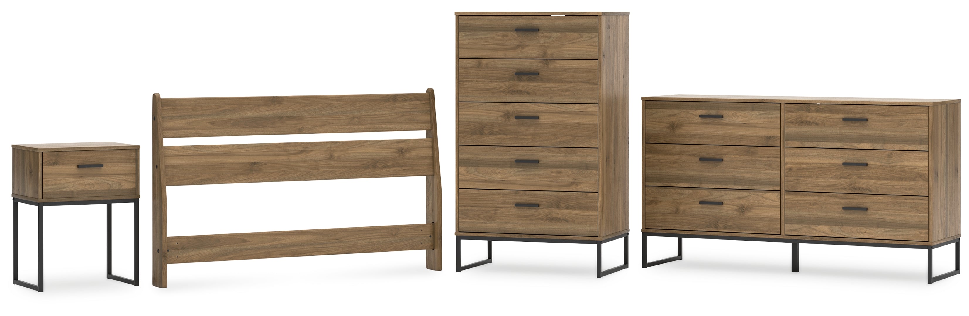 Deanlow Full Panel Headboard with Dresser, Chest and Nightstand