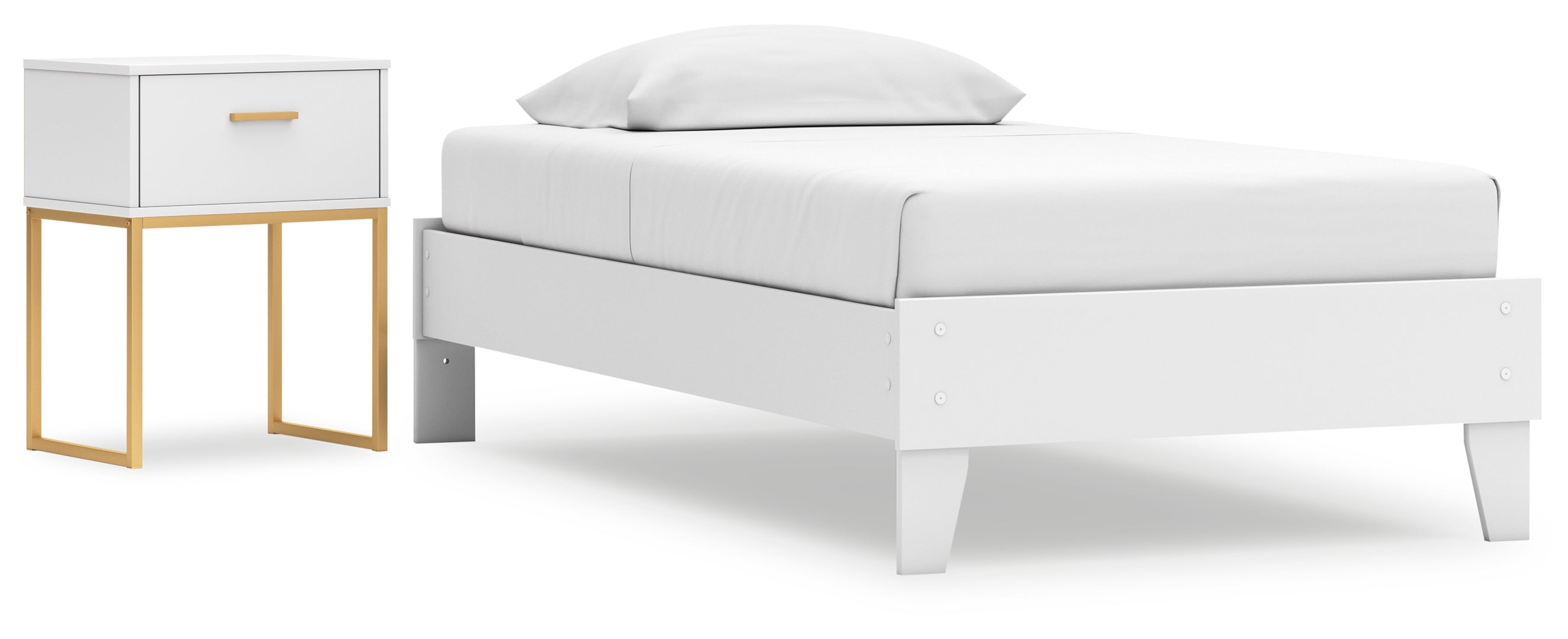 Socalle Twin Platform Bed with Nightstand