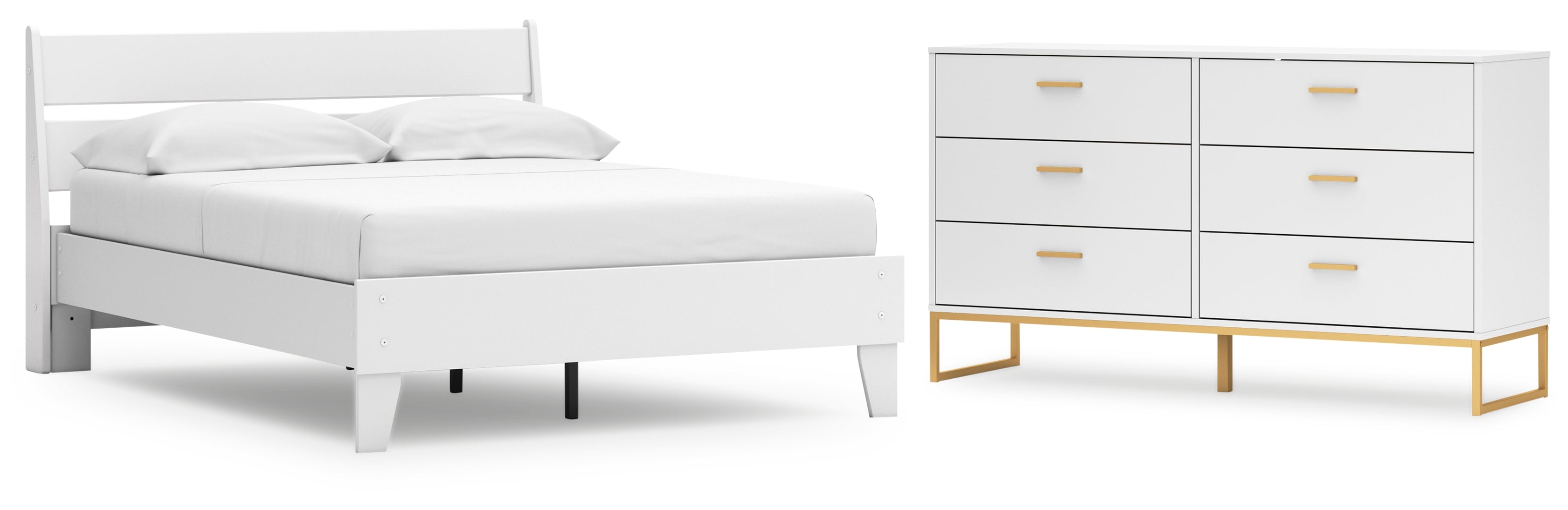 Socalle Full Panel Platform Bed with Dresser