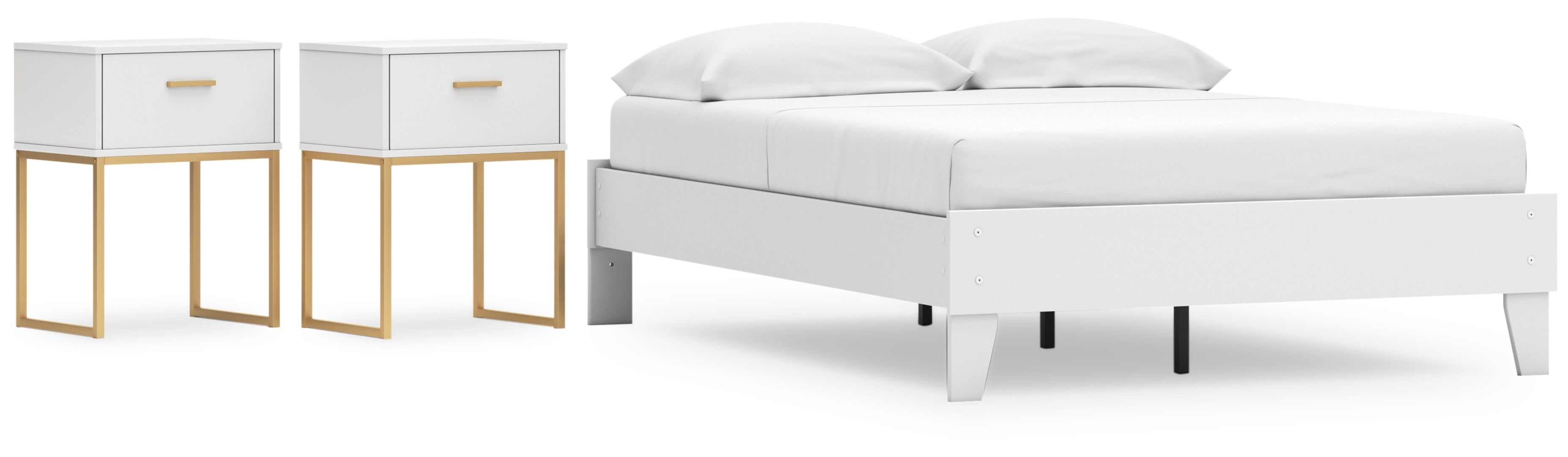 Socalle Full Platform Bed with 2 Nightstands