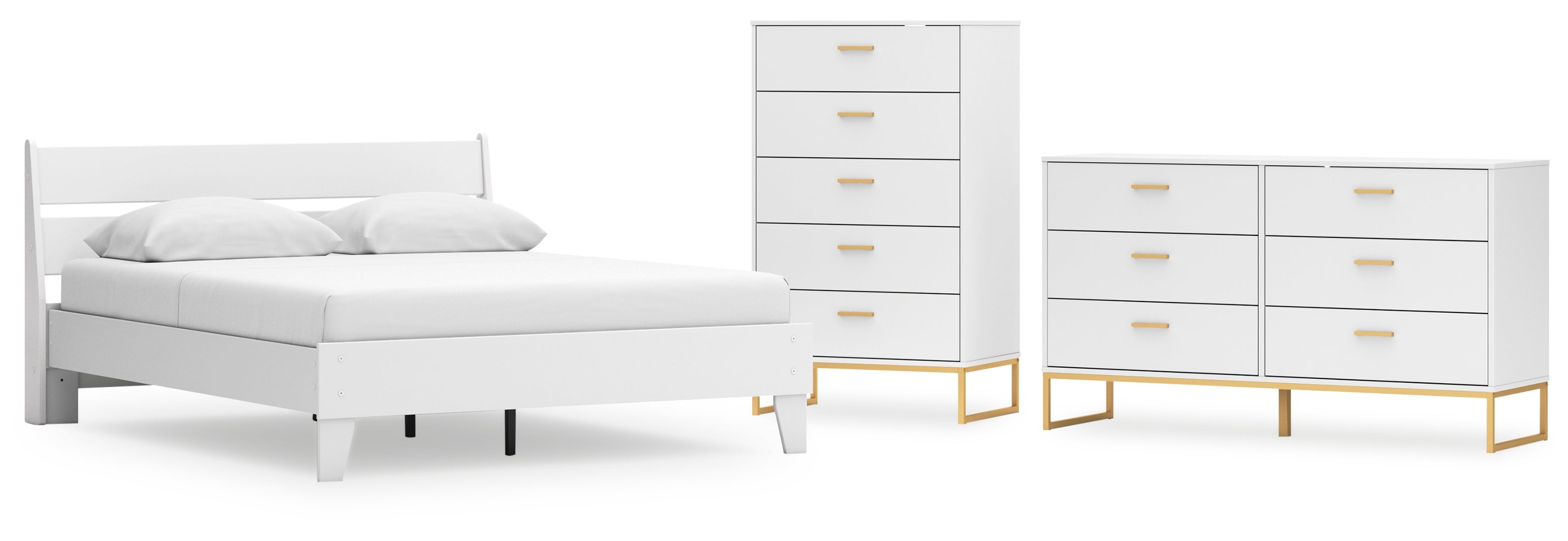 Socalle Queen Panel Platform Bed with Dresser and Chest