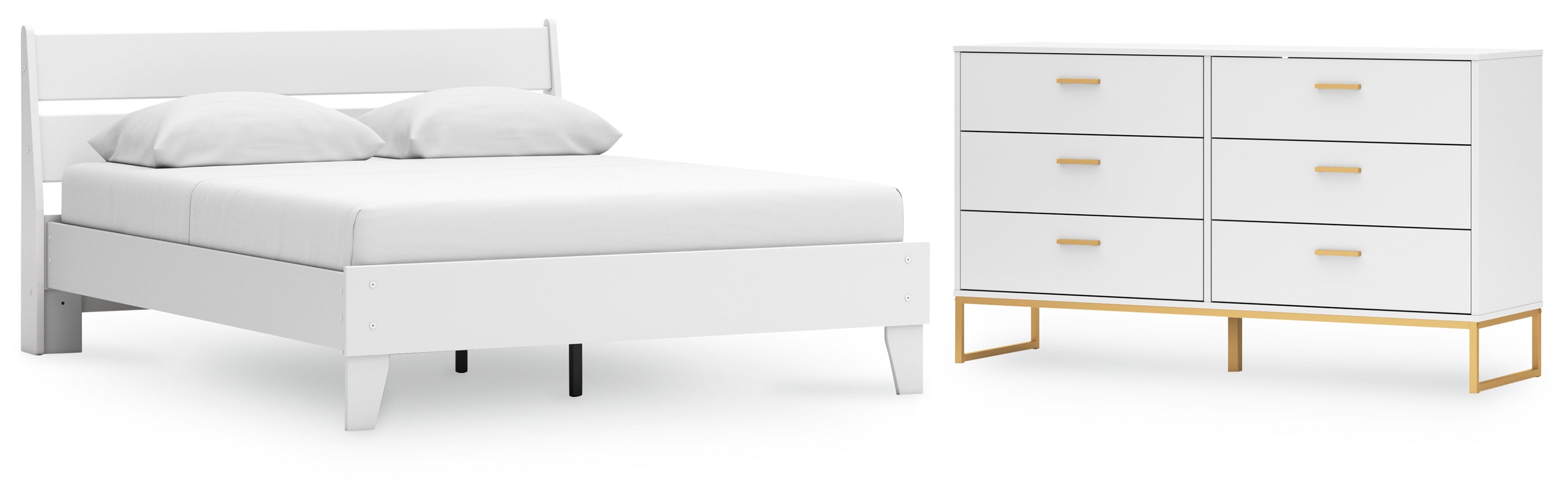 Socalle Queen Panel Platform Bed with Dresser