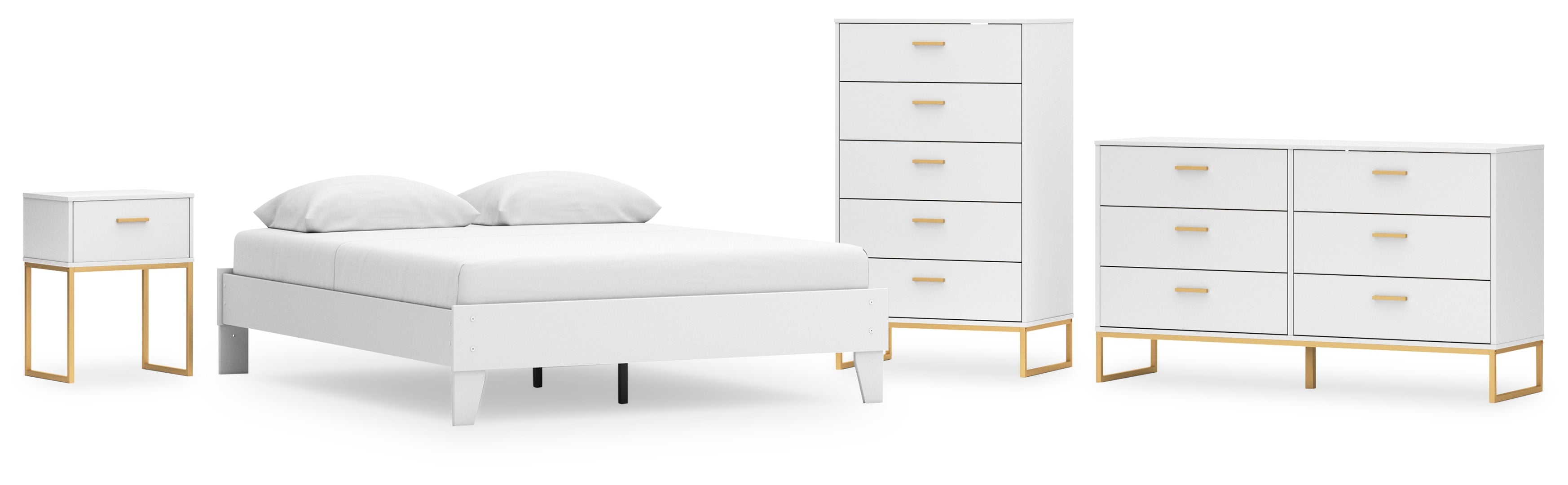 Socalle Queen Platform Bed with Dresser, Chest and Nightstand