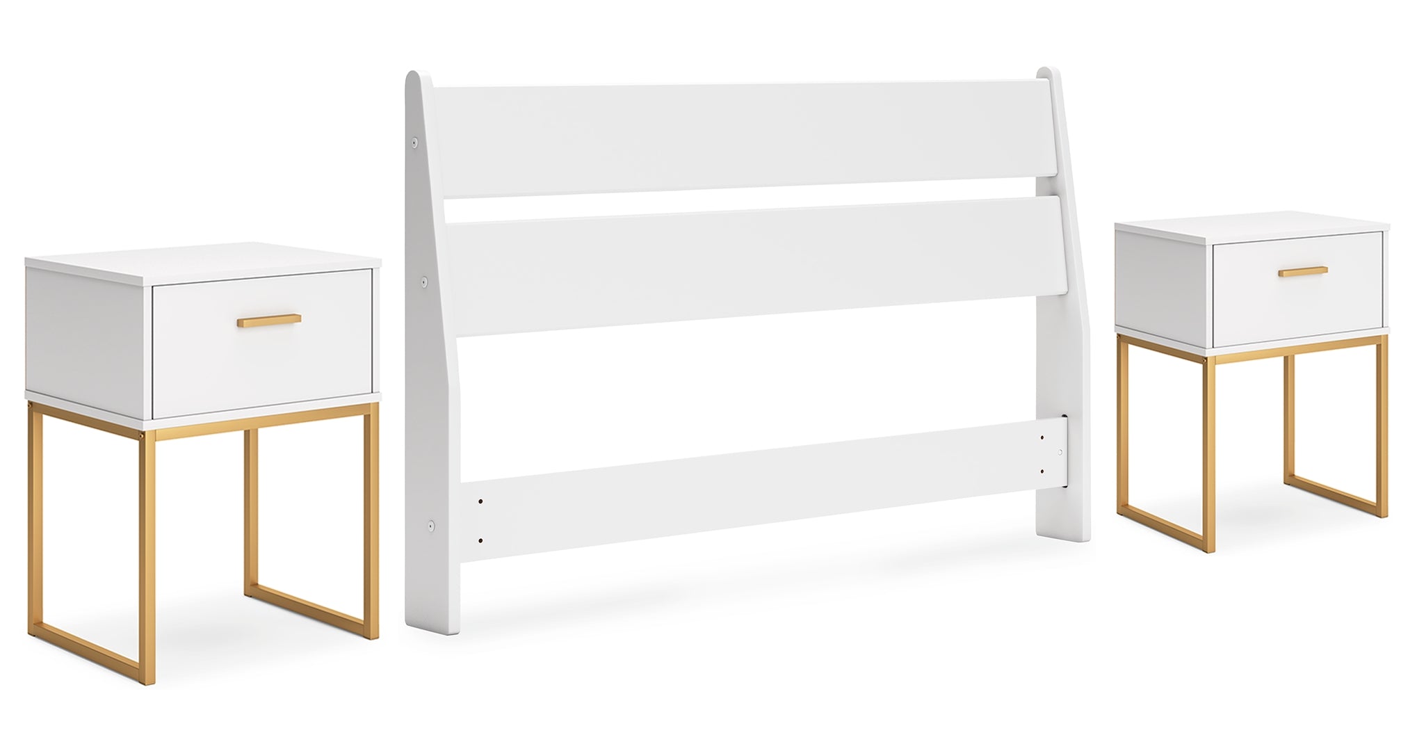 Socalle Full Panel Headboard with 2 Nightstands