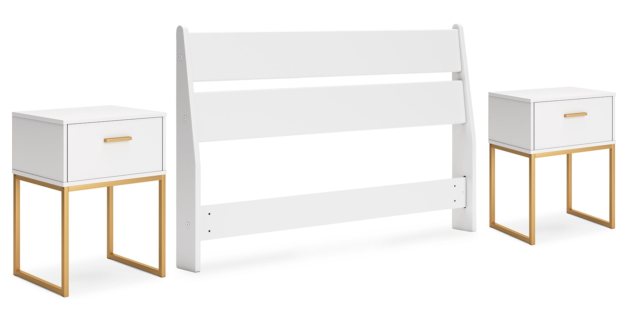 Socalle Queen Panel Headboard with 2 Nightstands