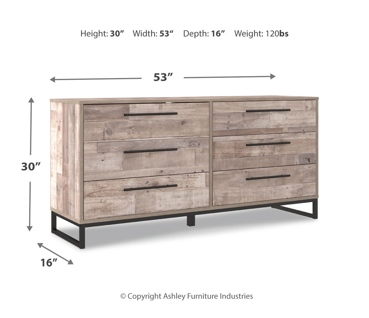 Neilsville Six Drawer Dresser