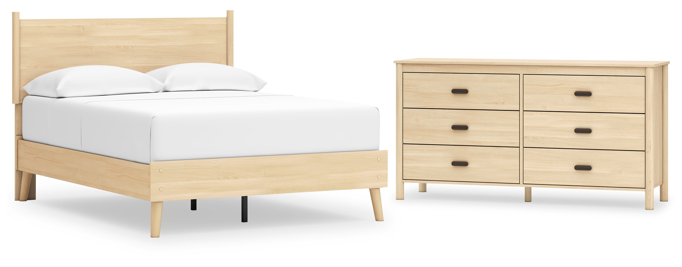 Cabinella Full Platform Panel Bed with Dresser