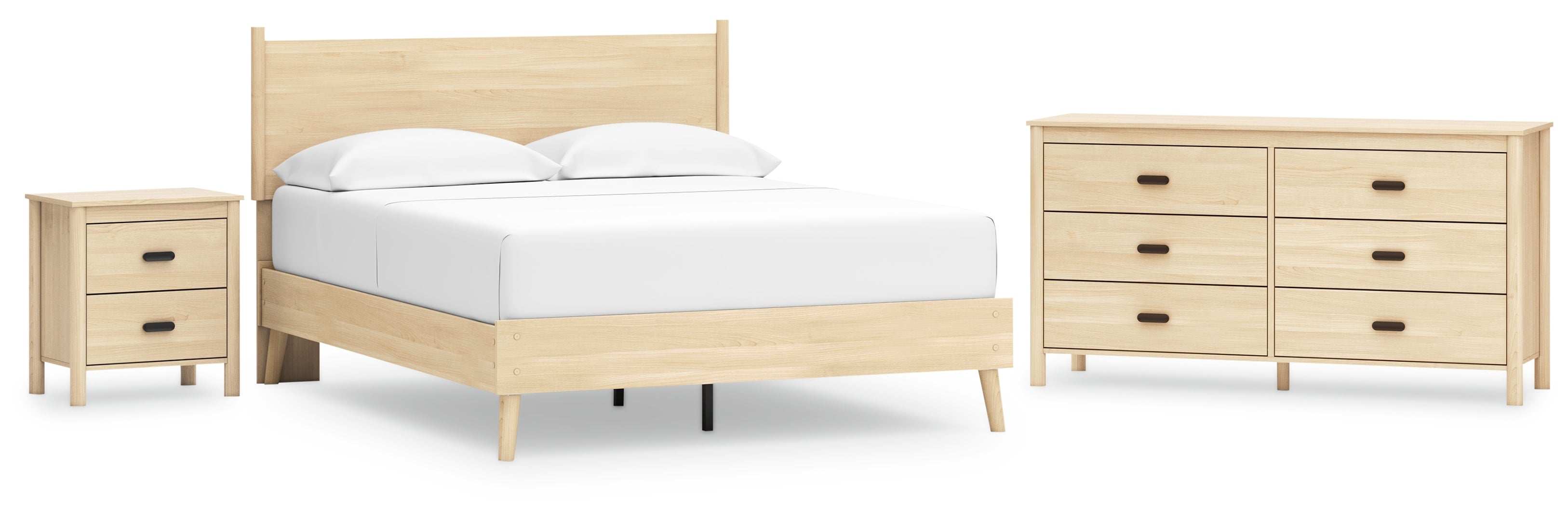 Cabinella Queen Platform Panel Bed with Dresser and Nightstand