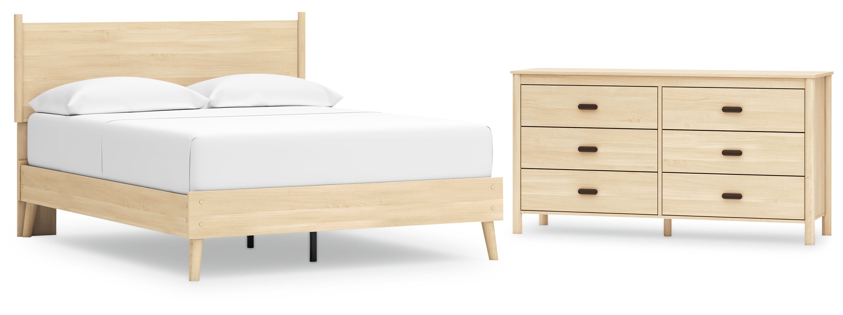 Cabinella Queen Platform Panel Bed with Dresser