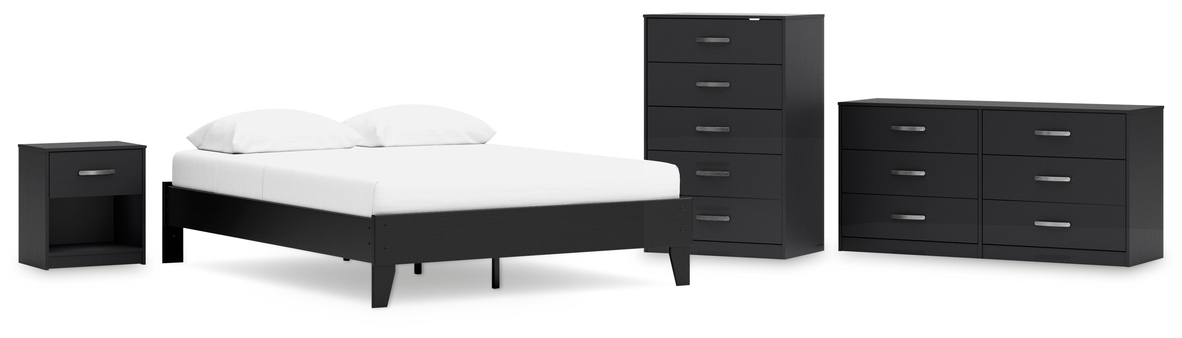 Finch Queen Platform Bed with Dresser, Chest and Nightstand