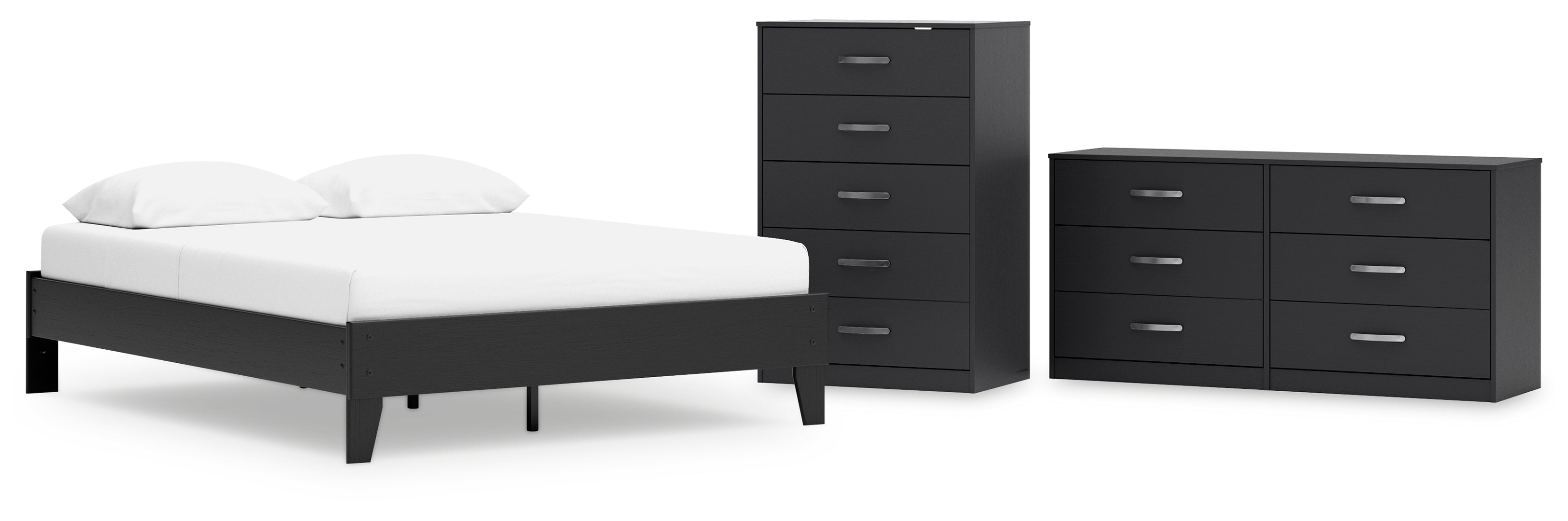 Finch Queen Platform Bed with Dresser and Chest