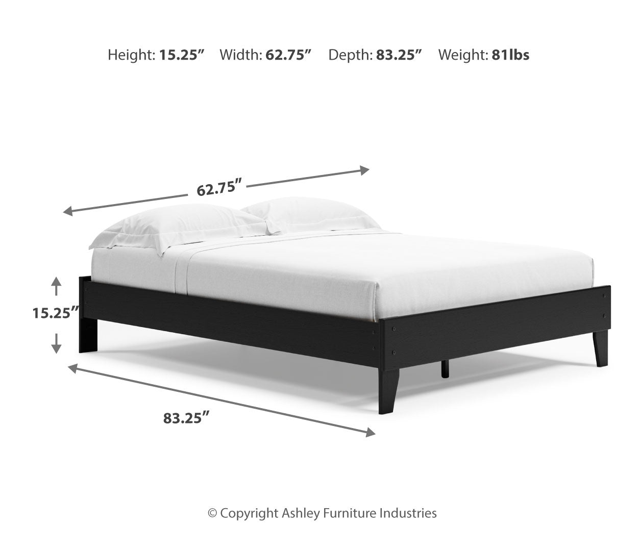 Finch Black Panel Headboard Bedroom Set