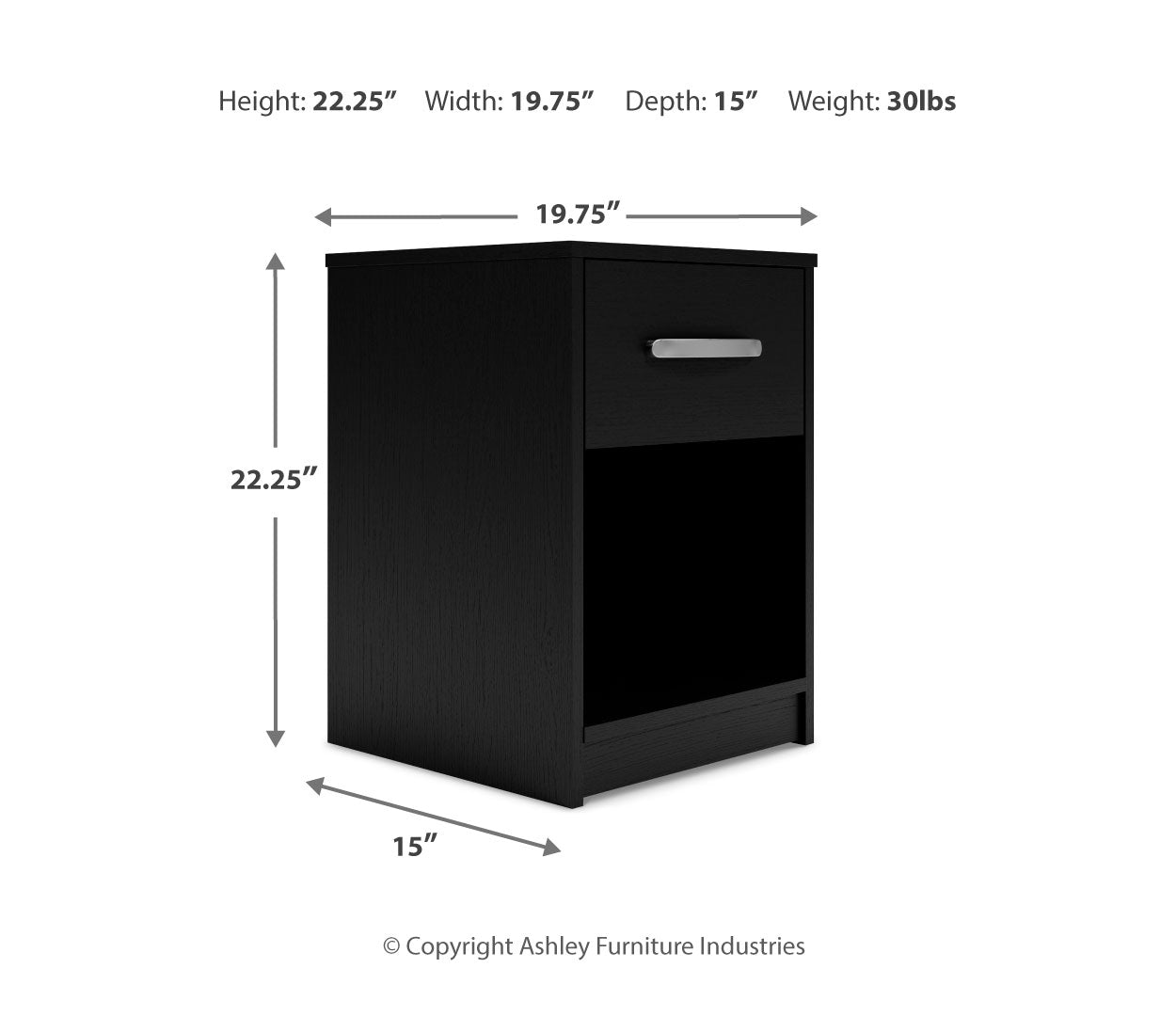 Finch Black Panel Headboard Bedroom Set