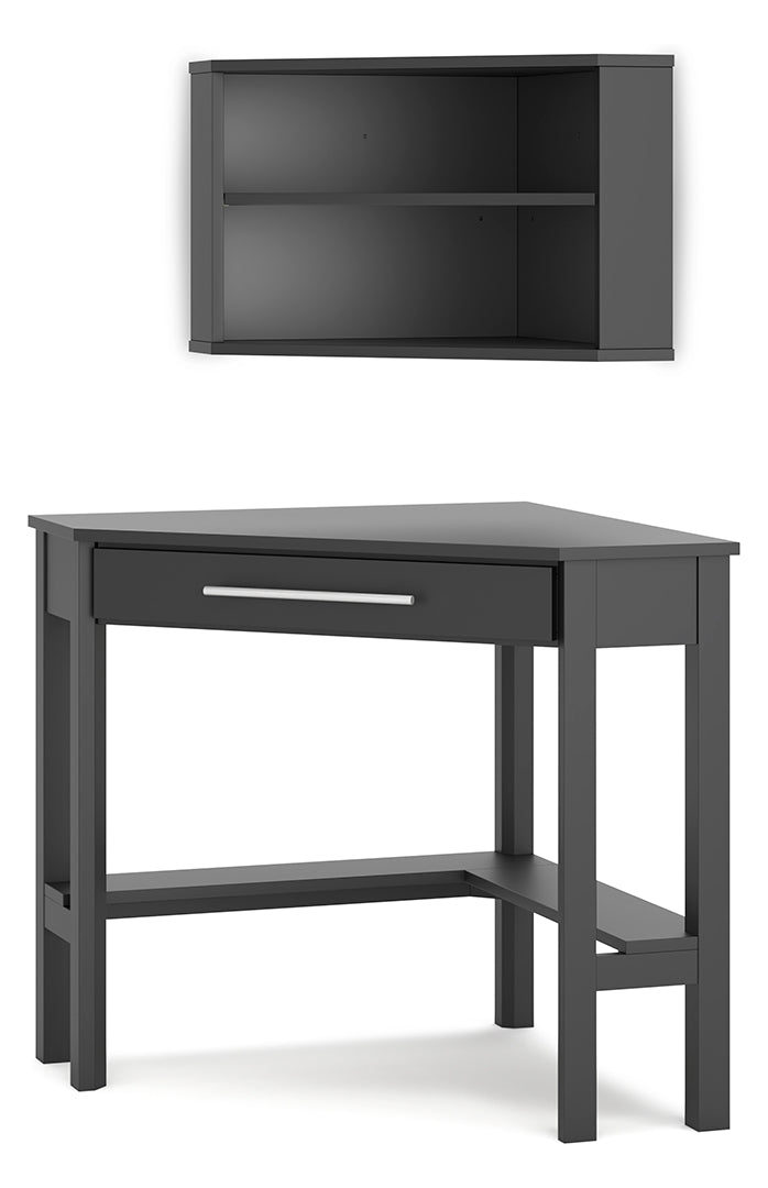 Otaska Home Office Corner Desk with Bookcase