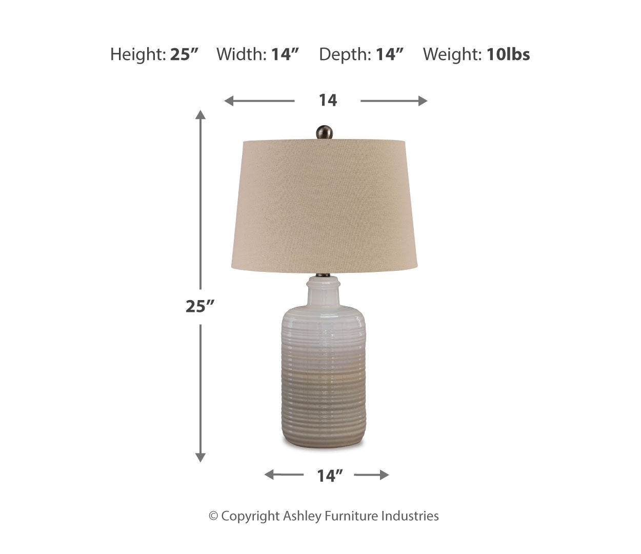 Marnina Ceramic Table Lamp (2/CN)