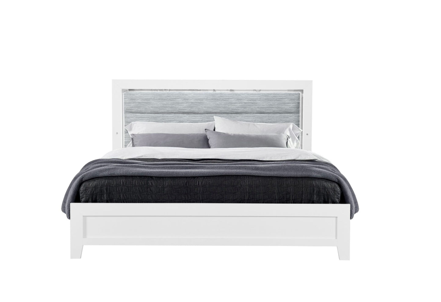 Luccia White Twin Bed With Led