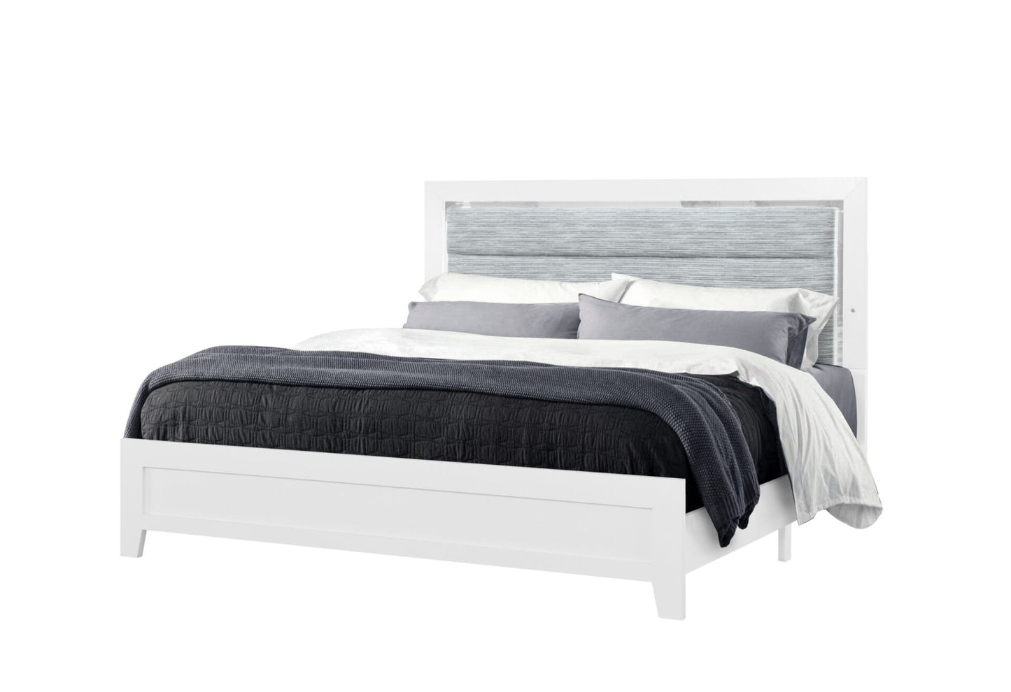 Luccia White Twin Bed With Led