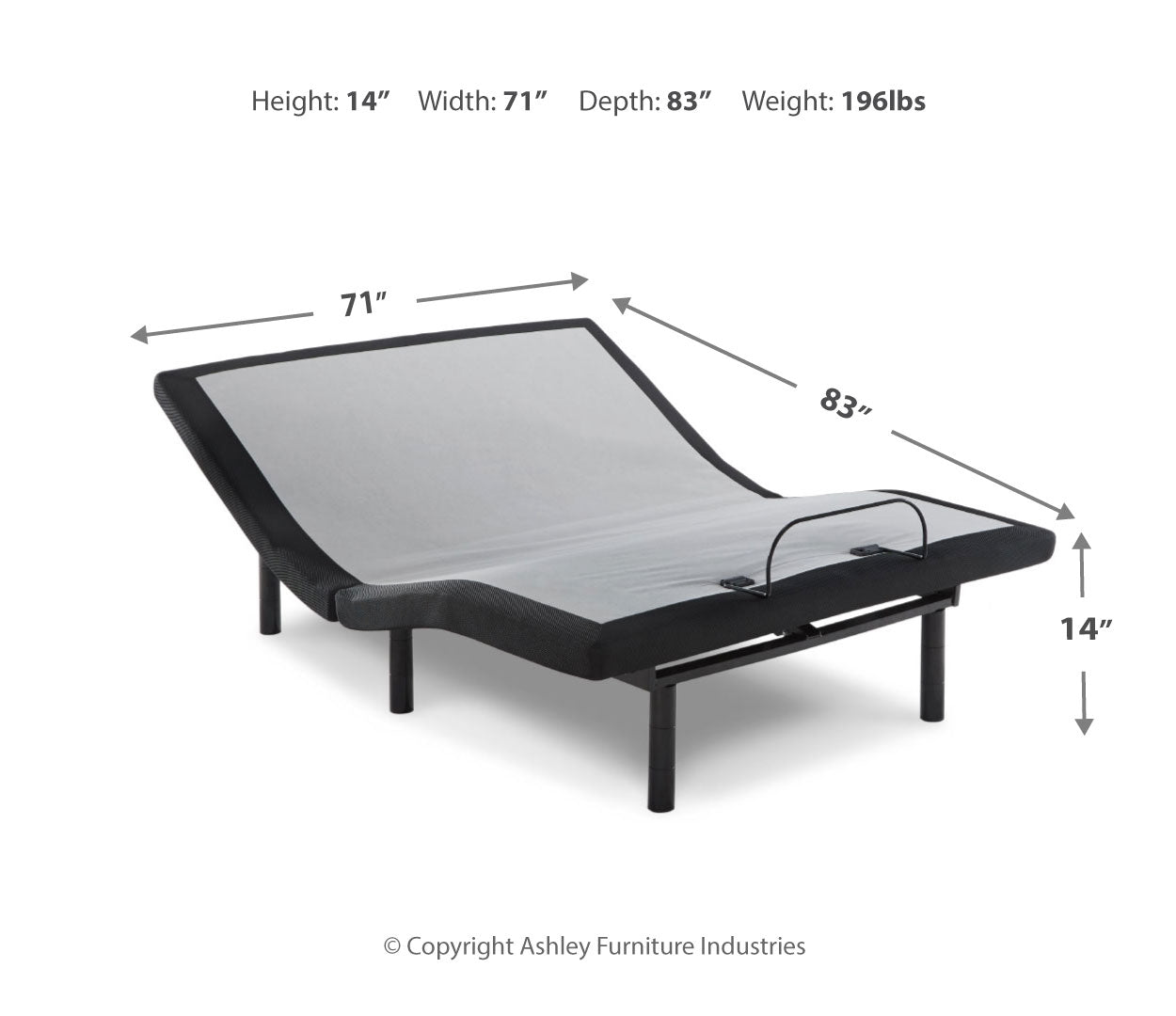 14 Inch Ashley Hybrid Mattress with Adjustable Base