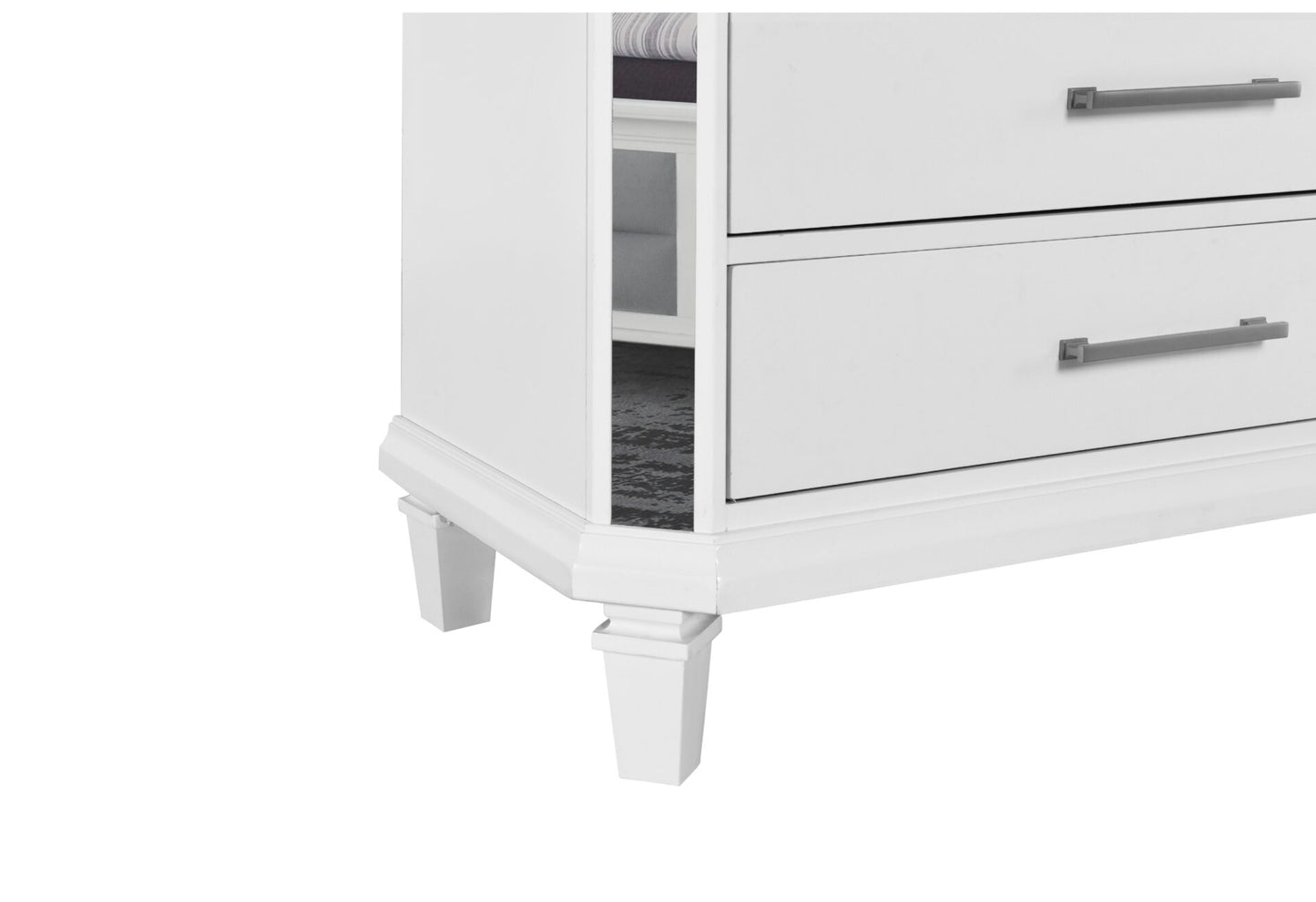 Marco Metallic White Dresser With Led 3D Mirror