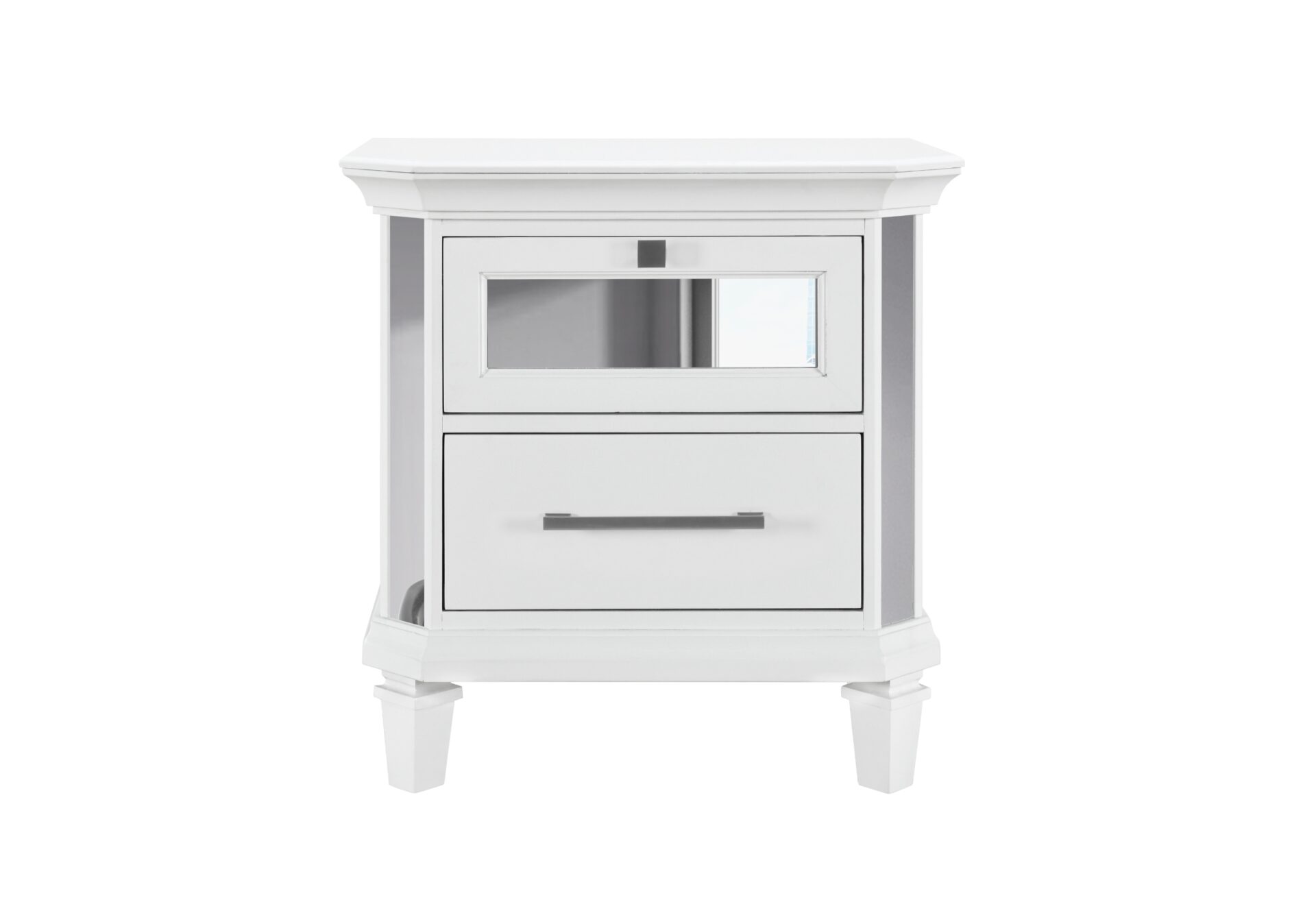 Marco Metallic White Nightstand