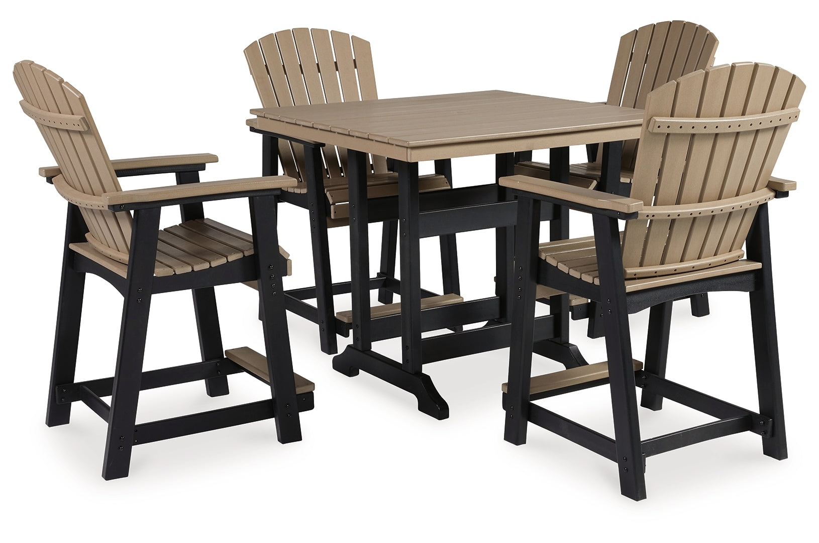 Fairen Trail Outdoor Counter Height Dining Table and 4 Barstools