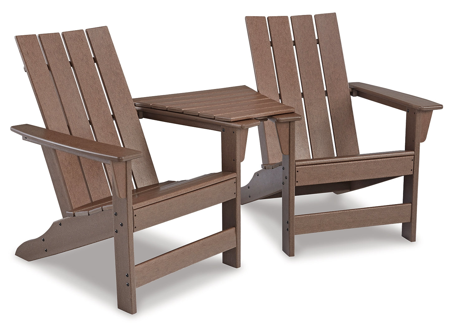 Emmeline 2 Adirondack Chairs with Tete-A-Tete Table Connector