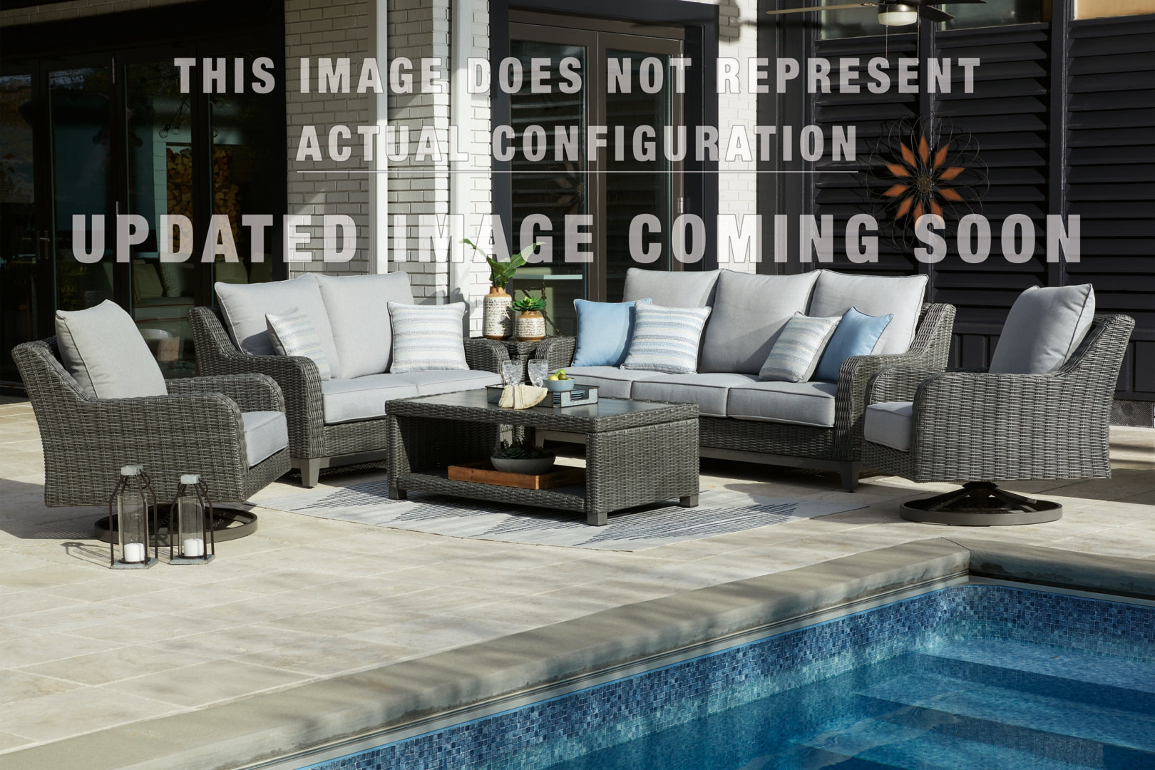 Elite Park Outdoor Sofa, Loveseat and 2 Lounge Chairs with Coffee Table and 2 End Tables